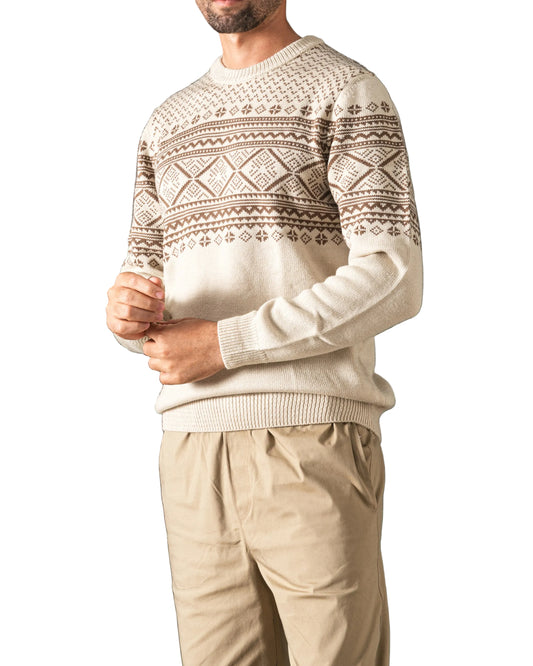 Men's fashion knit patterned crewneck pullover by TREE   