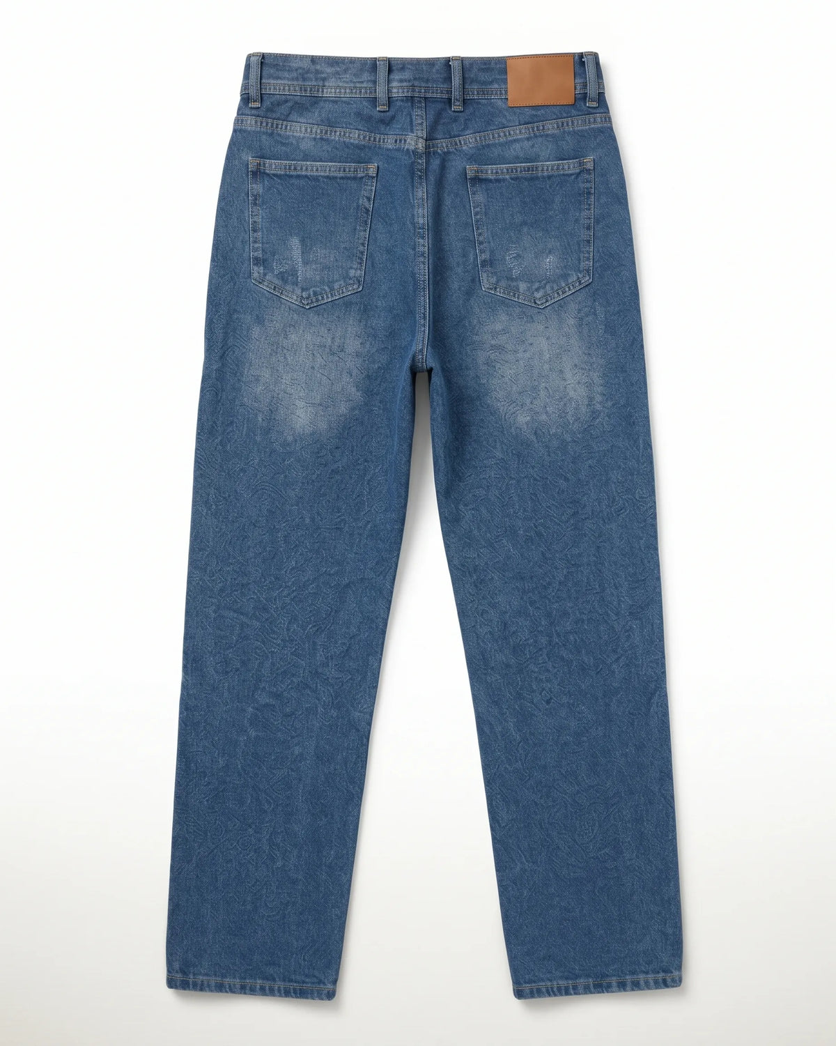 Men's blue baggy jeans with fixed waist and button closure by TREE   
