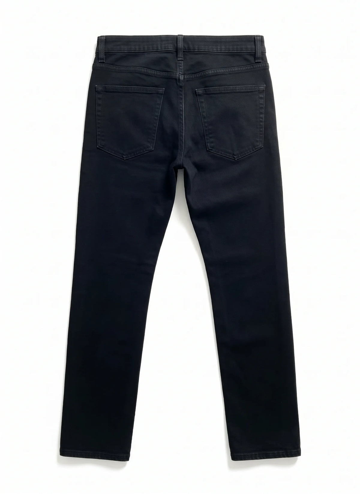 Men's black straight fit gabardine pants with 5-pocket design by TREE   