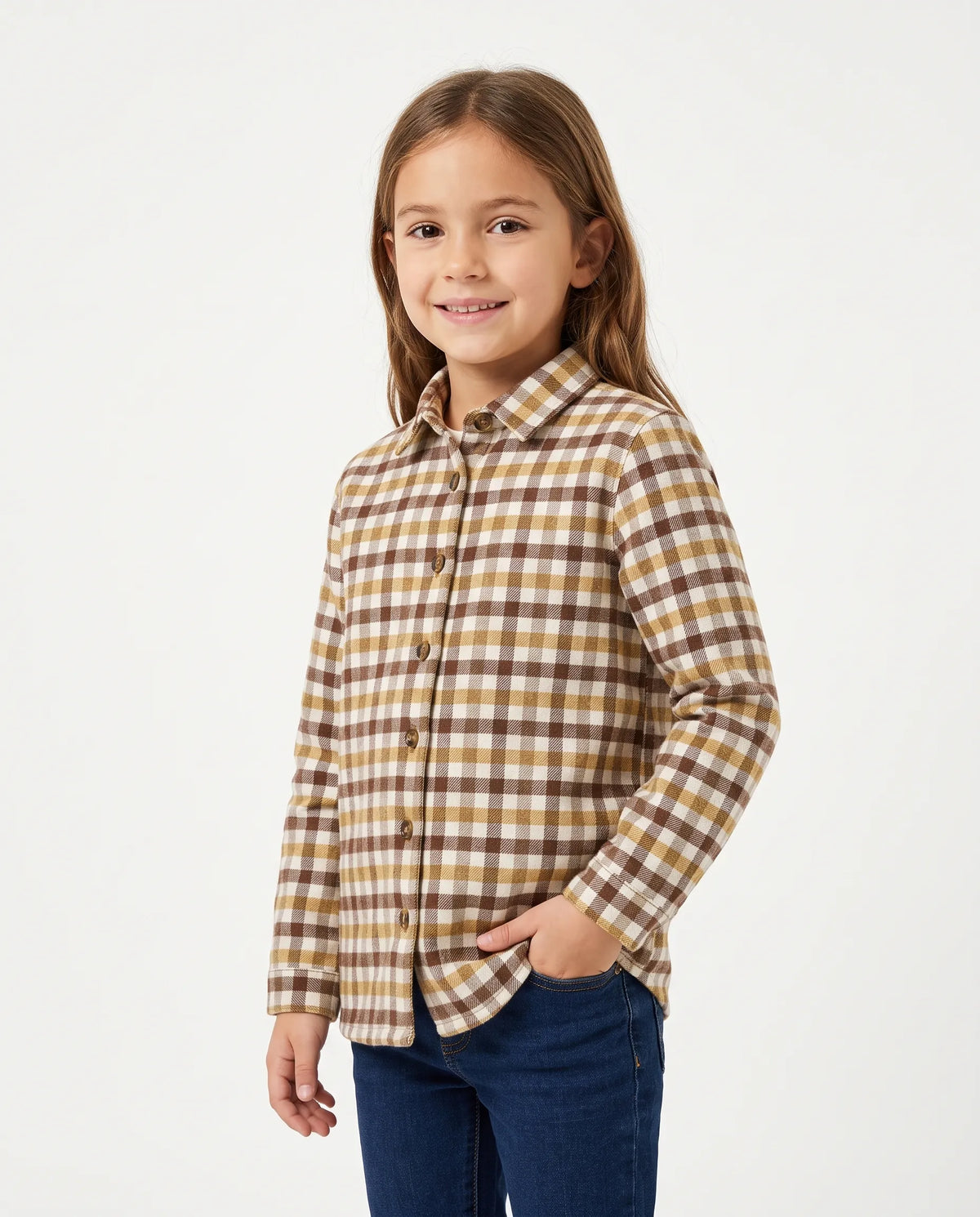Girls' winter plaid shirt by TREE   