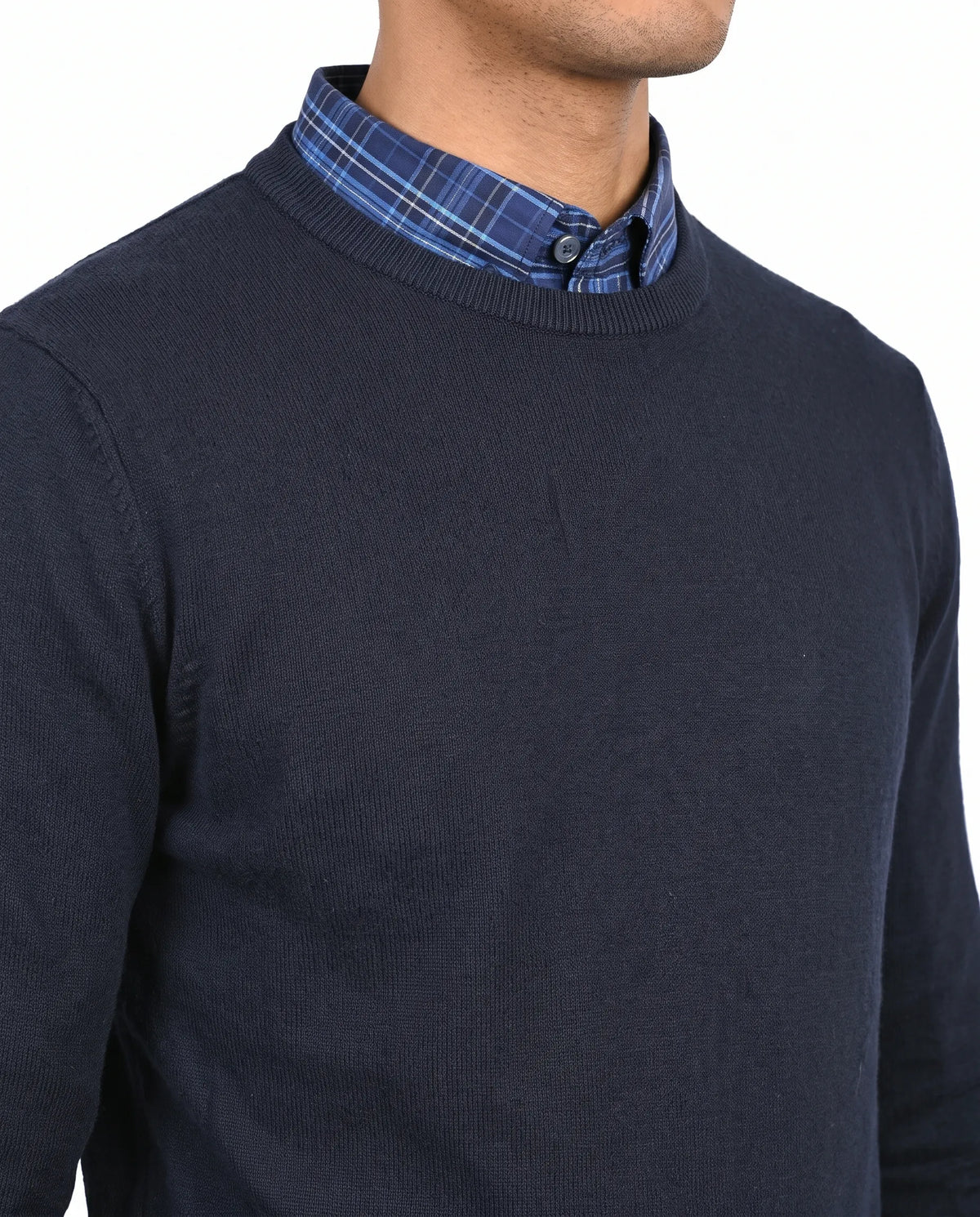 Men's navy blue crewneck pullover by TREE   