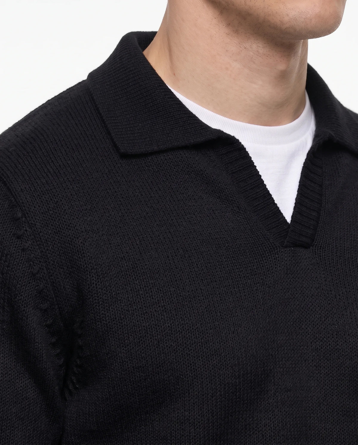 Men's fashion knit polo lapel pullover by TREE