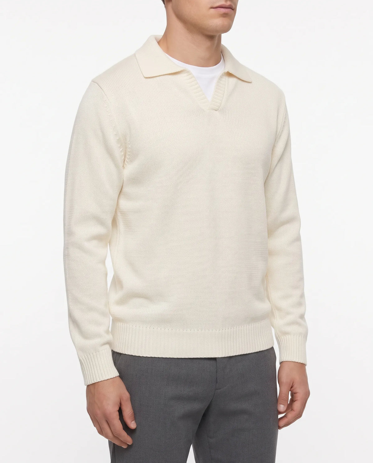 Men's fashion knit polo lapel pullover by TREE
