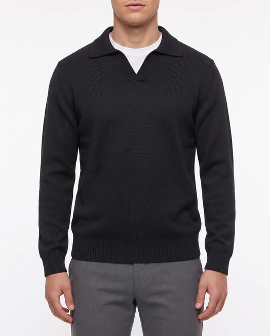 Men's fashion knit polo lapel pullover by TREE
