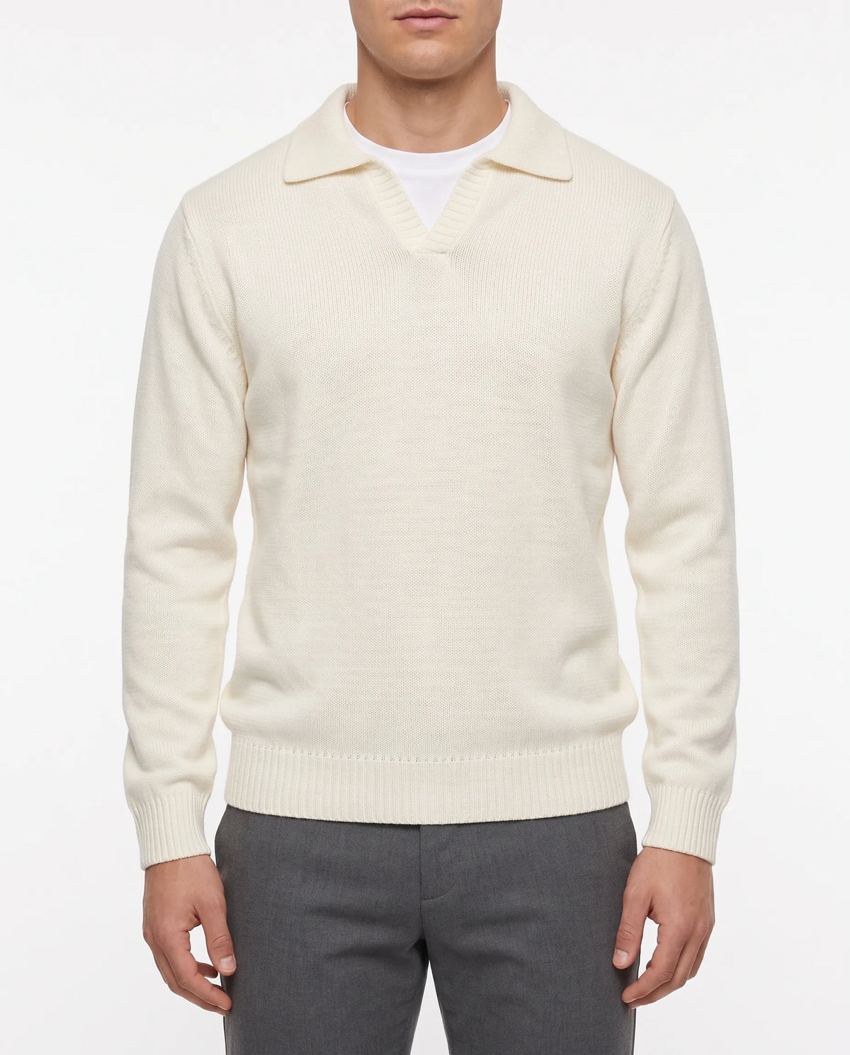 Men's fashion knit polo lapel pullover by TREE