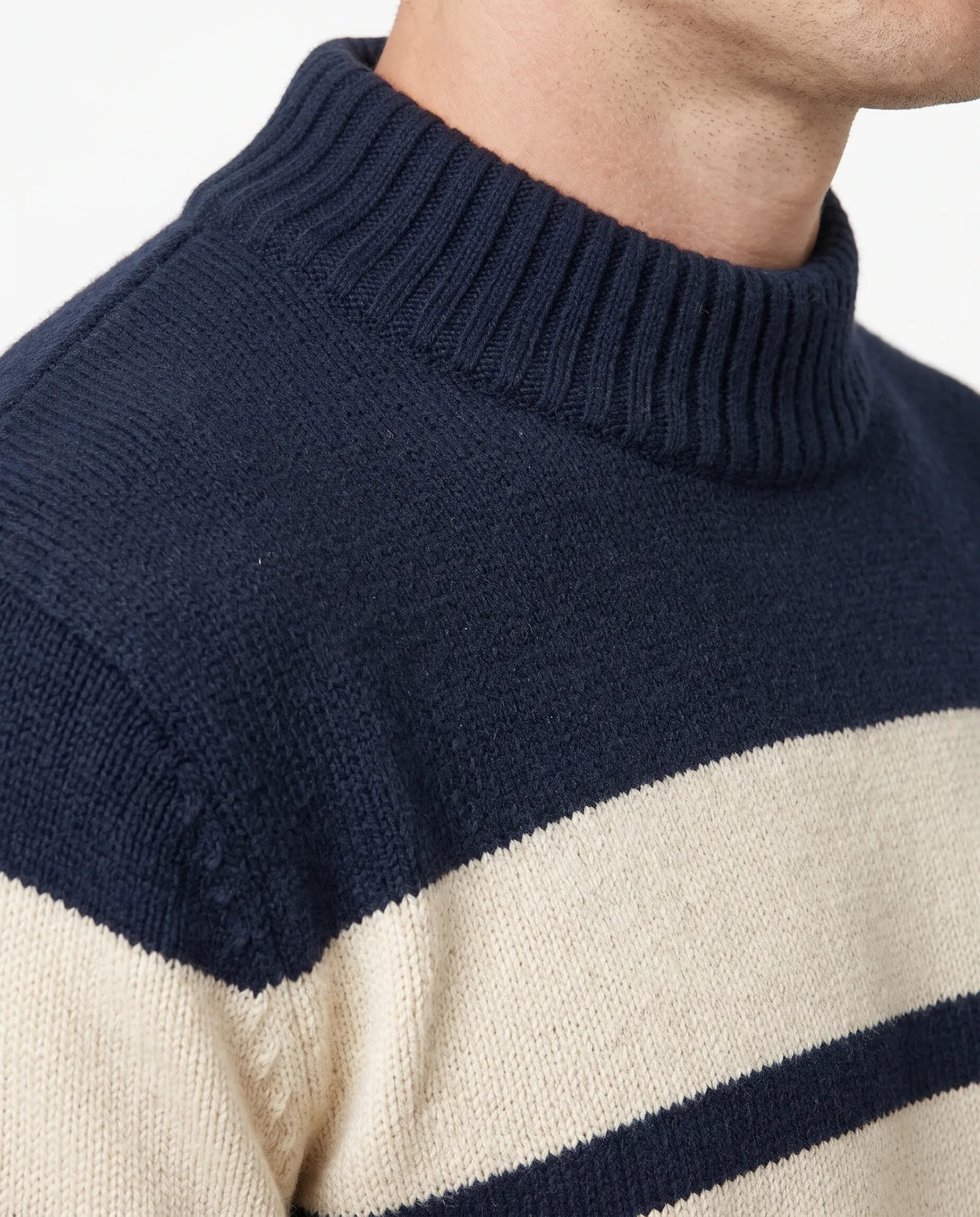 Men's fashion knit striped crewneck pullover by TREE   