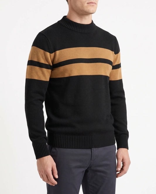Men's fashion knit striped crewneck pullover by TREE   