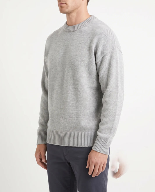 Men's grey fashion knit crewneck pullover by TREE   