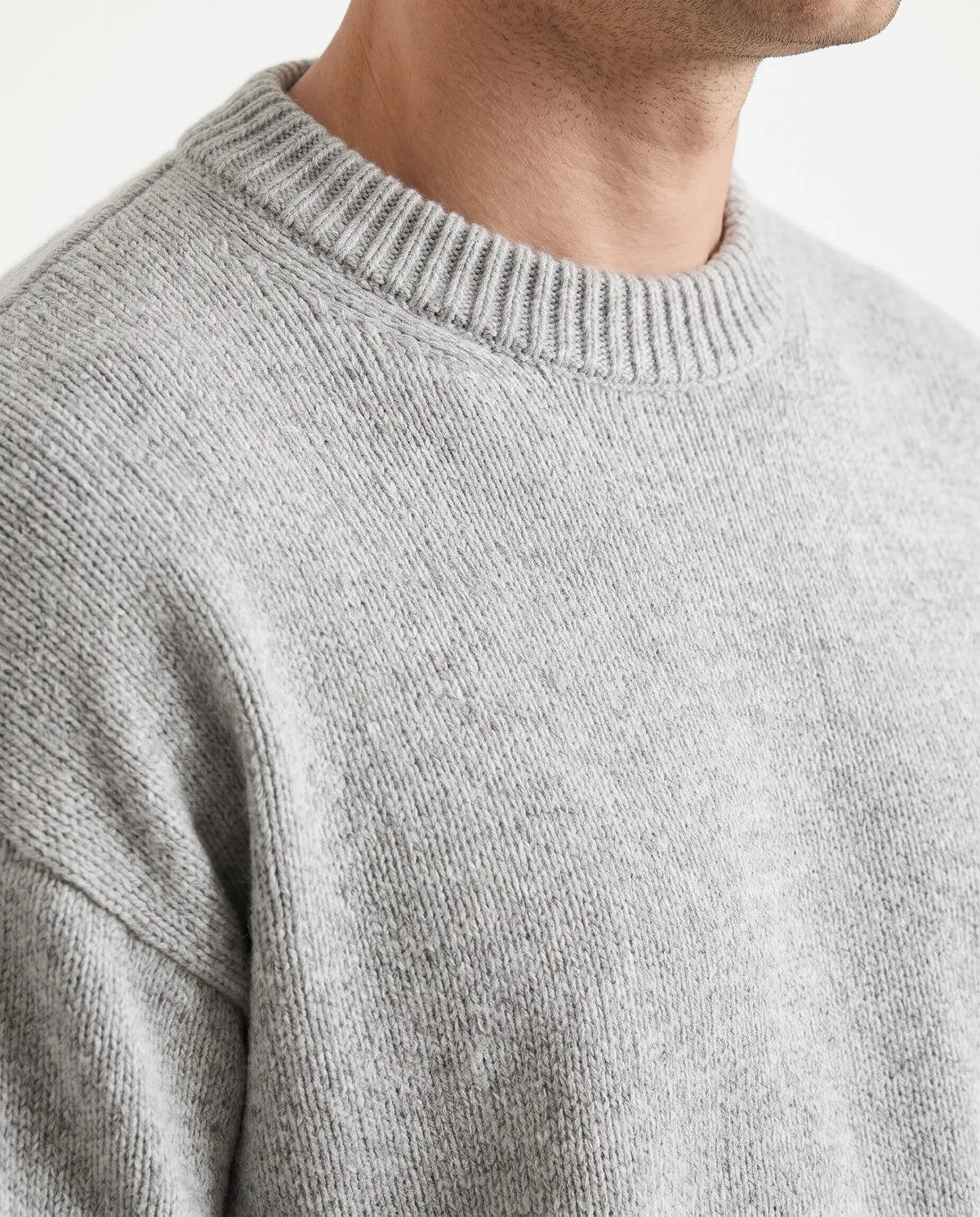 Men's grey fashion knit crewneck pullover by TREE   