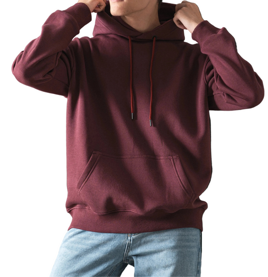 Men's burgundy oversized hoodie by TREE   