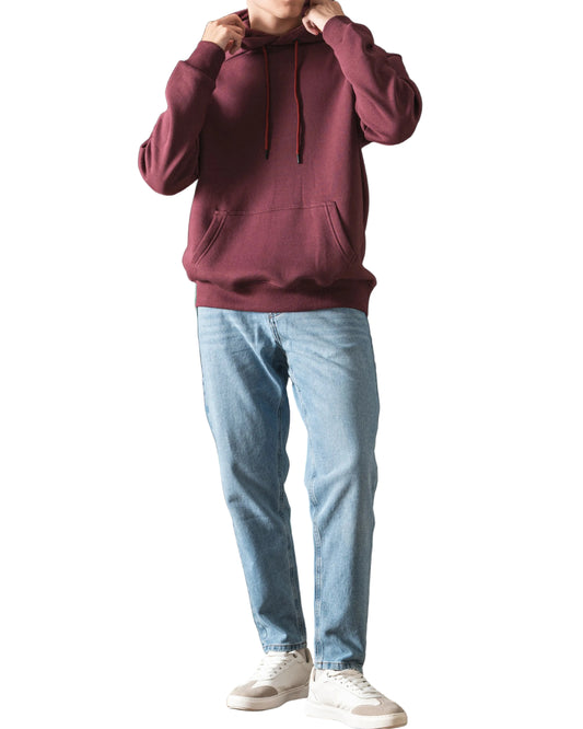 Men's burgundy oversized hoodie by TREE   