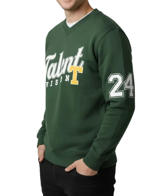 Men's olive printed oversized sweatshirt by TREE   