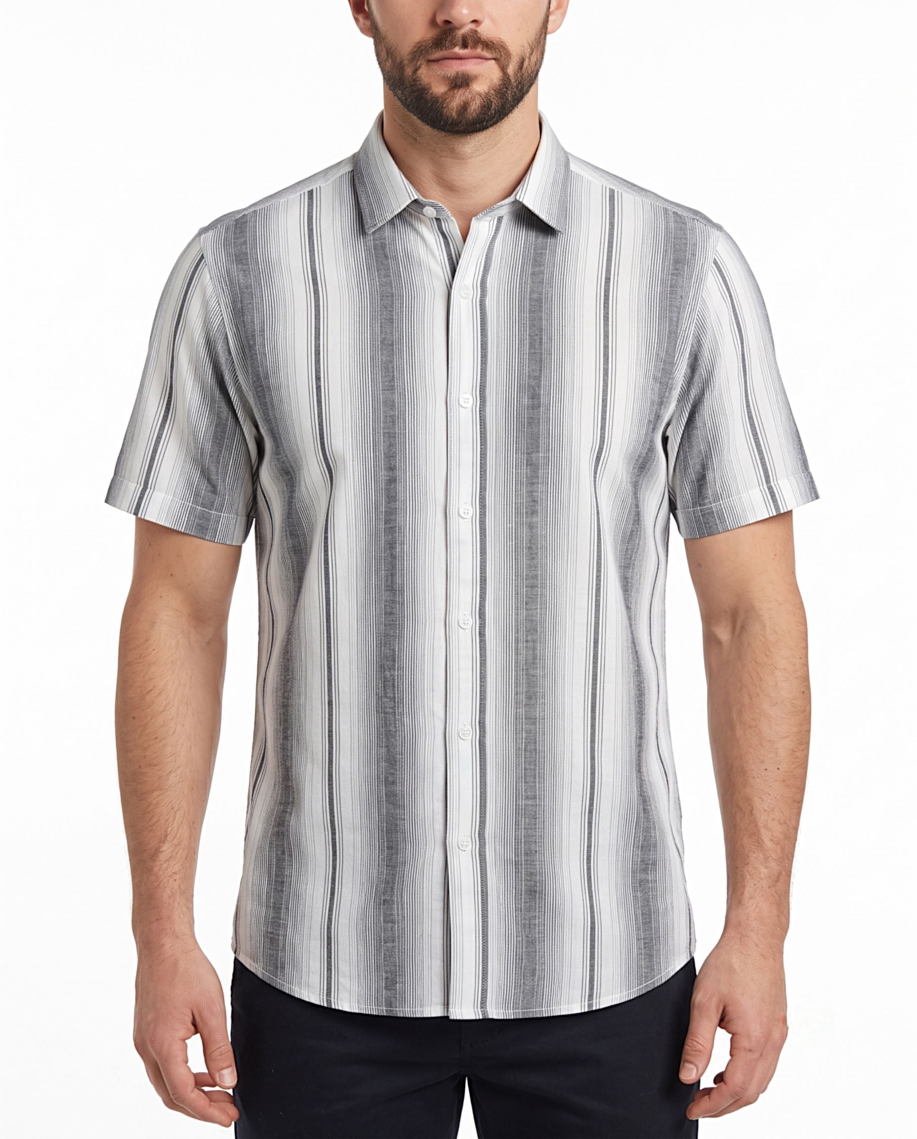 Men's khaki casual shirt with chest pockets and durable texture by TREE.