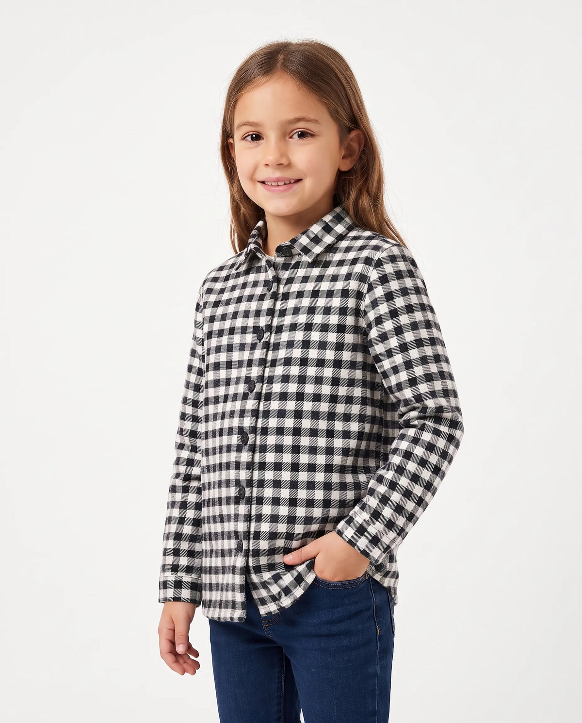 Girls' winter plaid shirt by TREE   