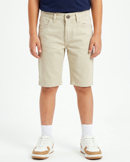 Boys' Gabardine shorts -Beige