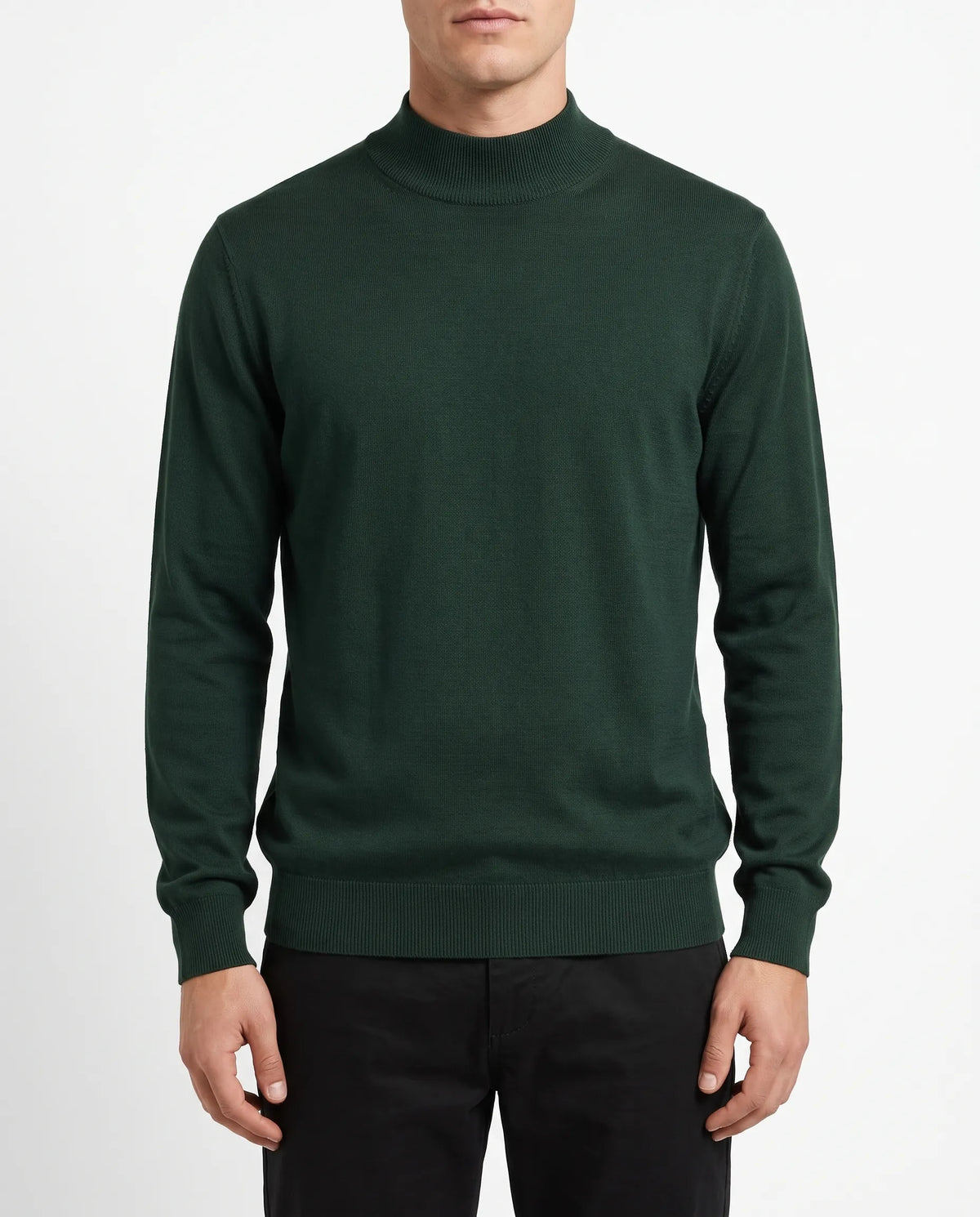 Men's half-collar mock neck sweater - TREE