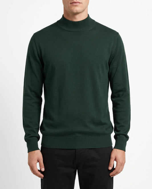 Men's half-collar mock neck sweater - TREE