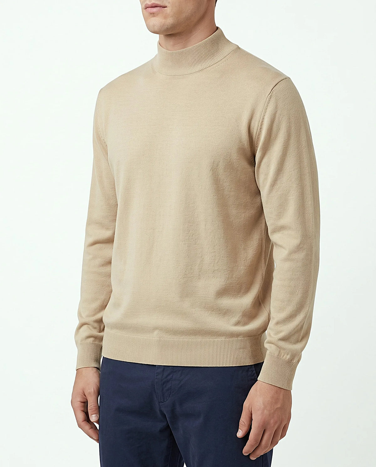 Men's half-collar mock neck sweater - TREE