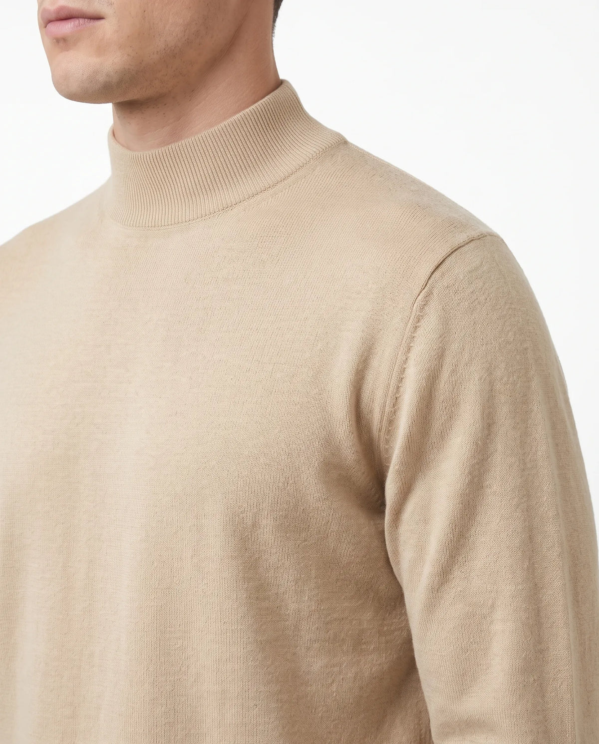 Men's half-collar mock neck sweater - TREE
