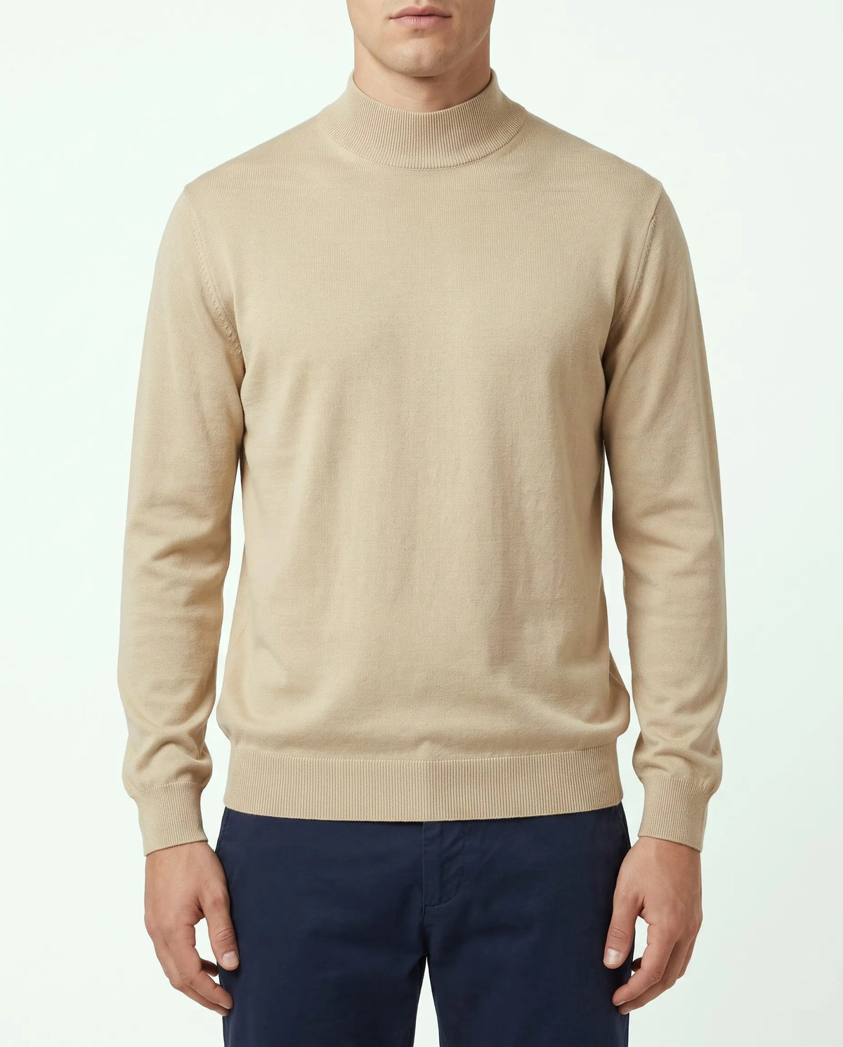 Men's half-collar mock neck sweater - TREE