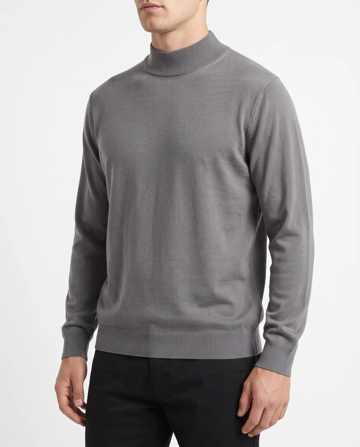 Men's half-collar mock neck sweater - TREE