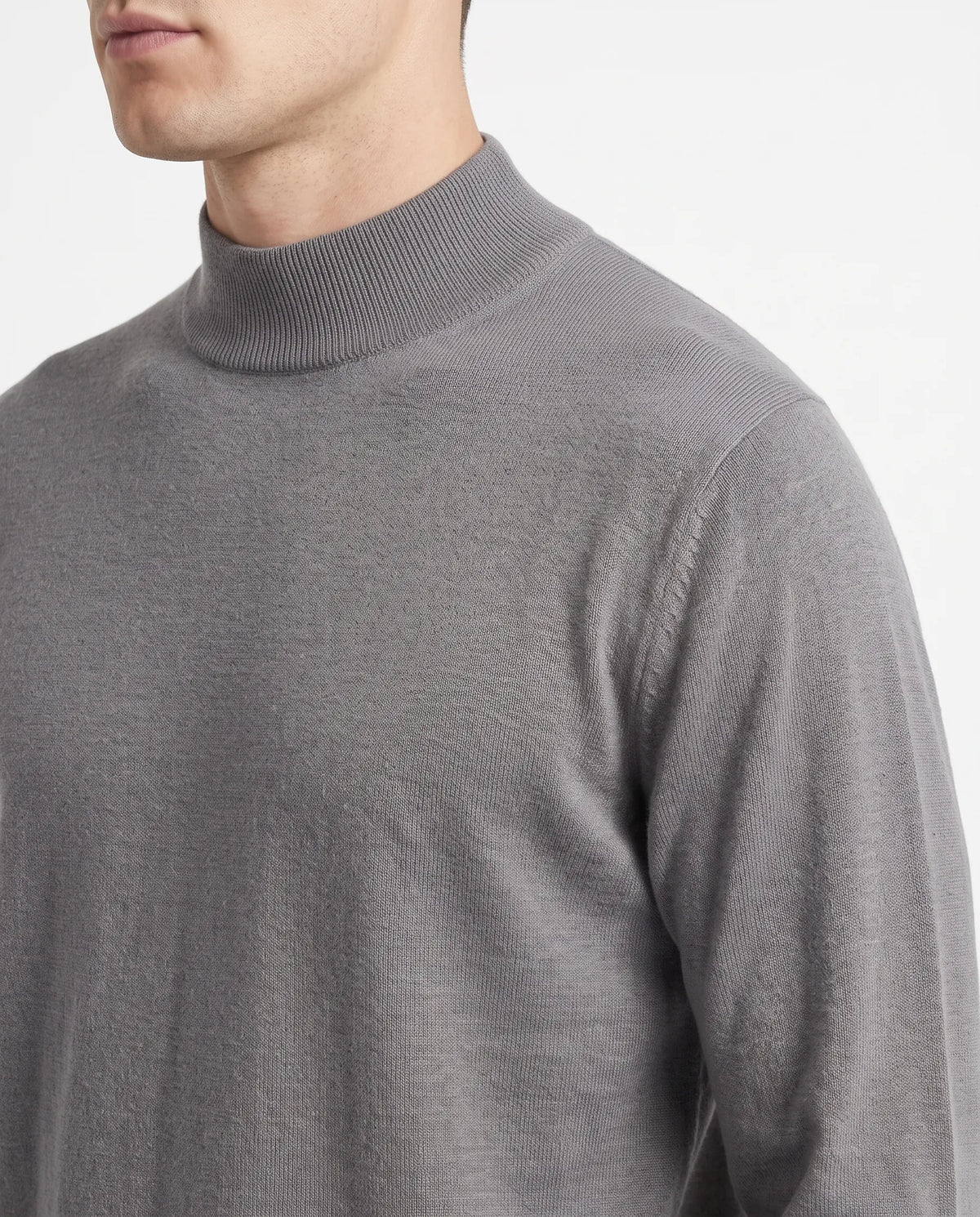 Men's half-collar mock neck sweater - TREE