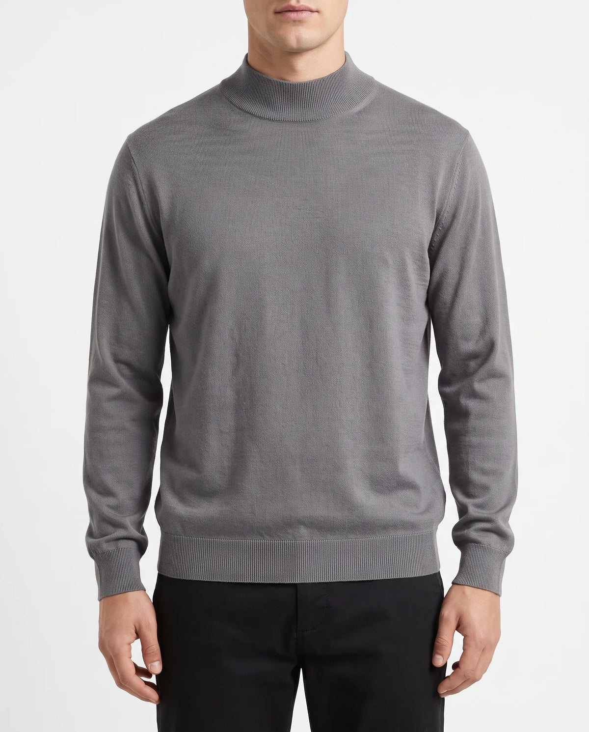 Men's half-collar mock neck sweater - TREE