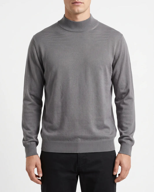 Men's half-collar mock neck sweater - TREE