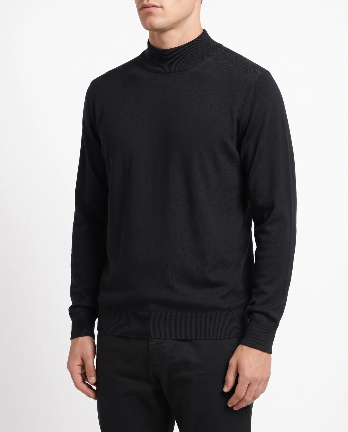Men's half-collar mock neck sweater - TREE