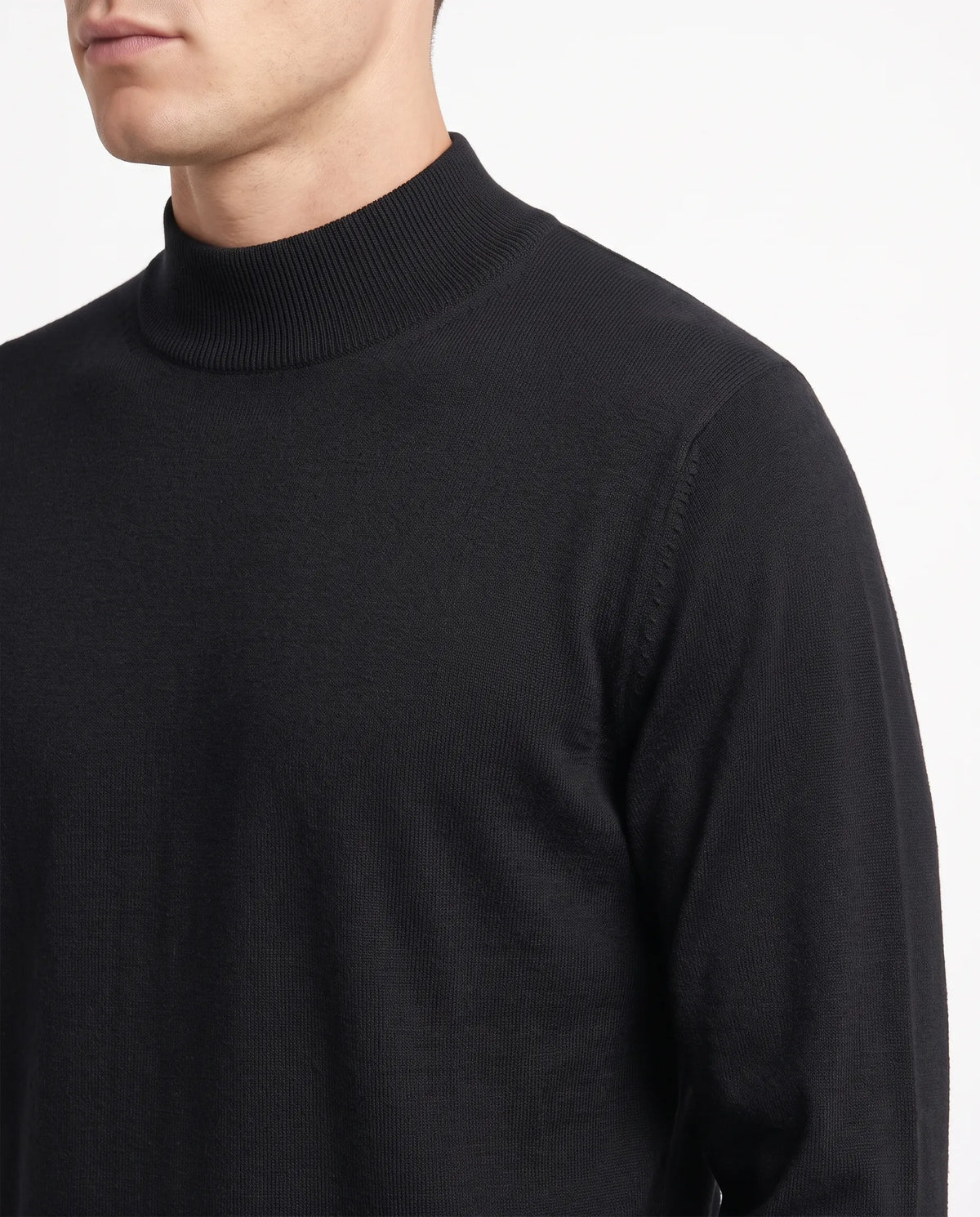 Men's half-collar mock neck sweater - TREE