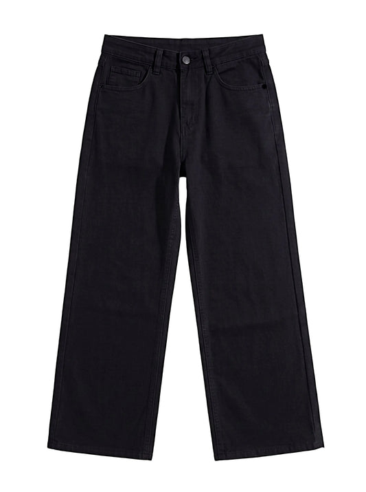 Men's Black Wide Leg Jeans with Back Pockets