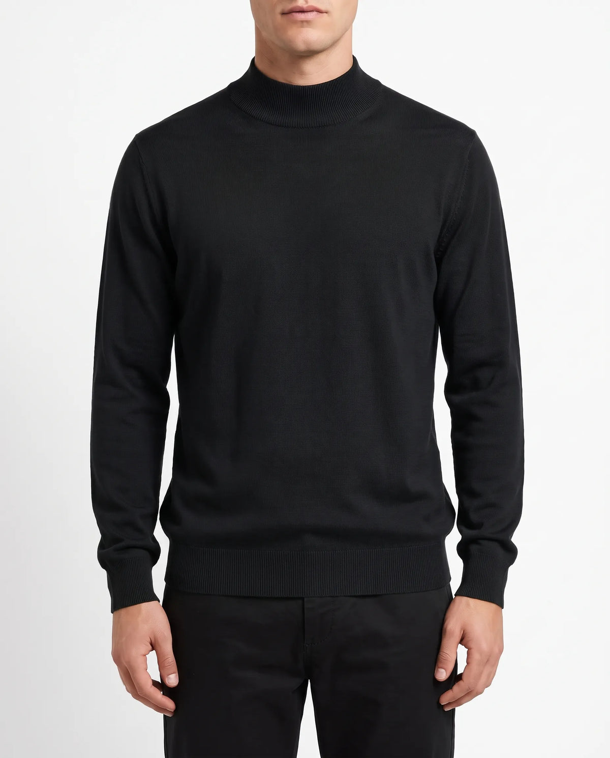 Men's half-collar mock neck sweater - TREE