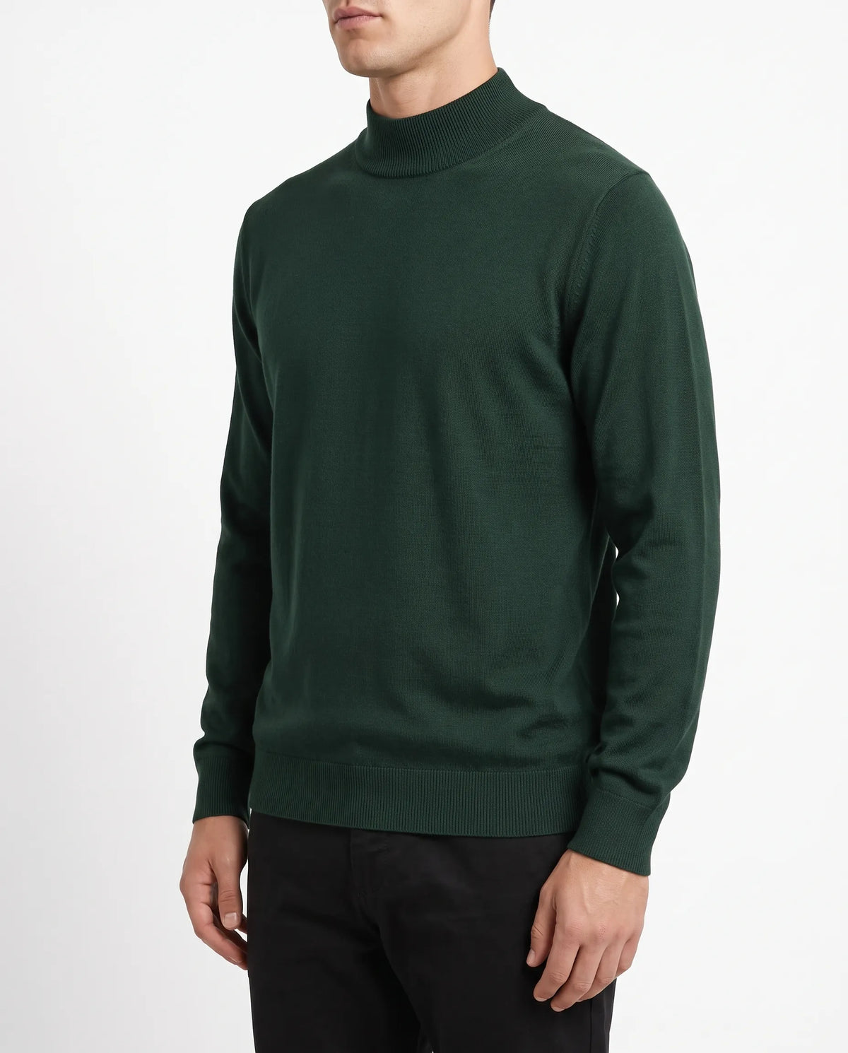 Men's half-collar mock neck sweater - TREE