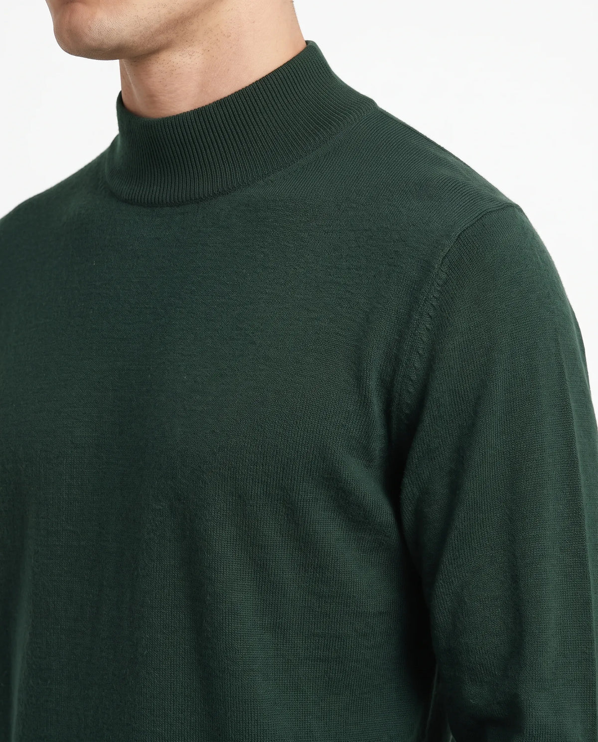 Men's half-collar mock neck sweater - TREE