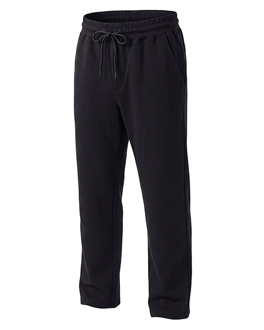 Men's Black Wide Leg Sweatpants – Stretch Cotton Blend