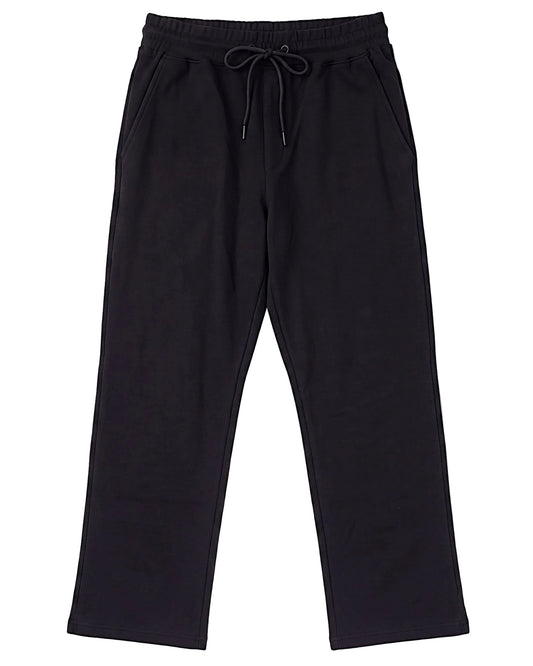 Men's Black Wide Leg Sweatpants – Stretch Cotton Blend