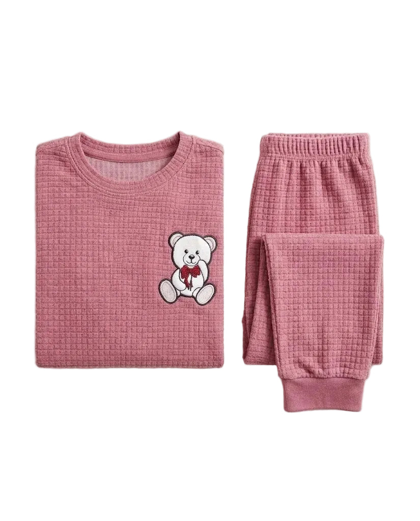 Women's jacquard velvet pyjama set - TREE