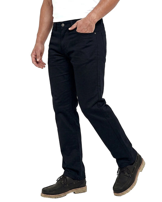 Men's Black Gabardine 5-Pocket Pants – Regular Fit