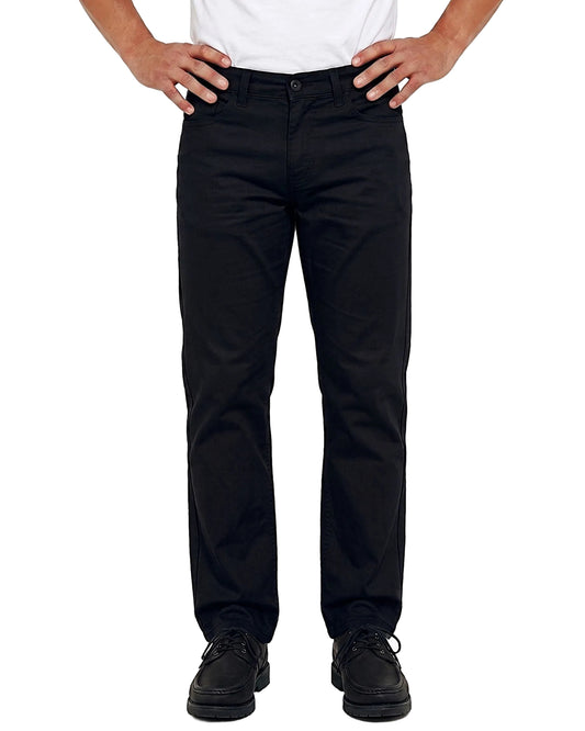 Men's Black Gabardine 5-Pocket Pants – Regular Fit