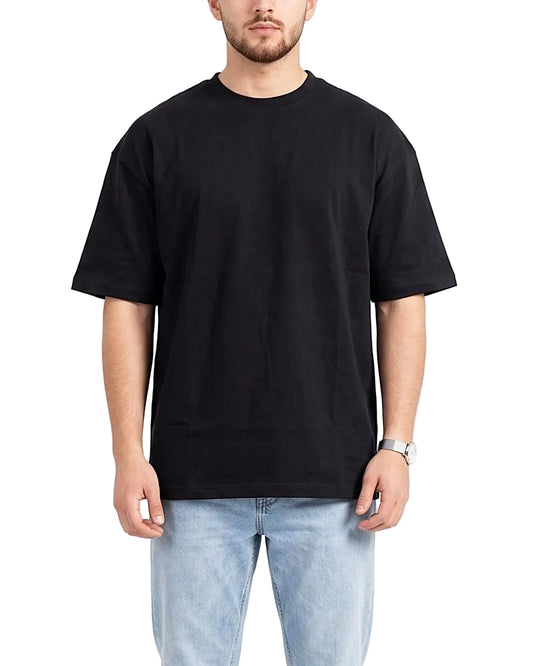 Front view of a men's dark green 100% cotton oversized t-shirt in a clean solid design by TREE.