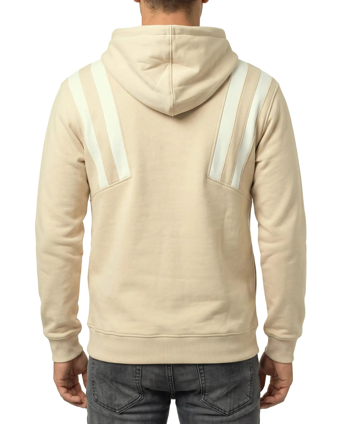 Men's half-zip contrast stripe hoodie - TREE
