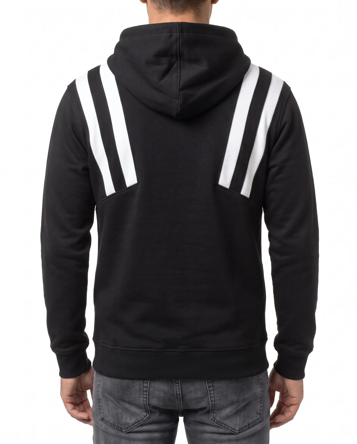 Men's half-zip contrast stripe hoodie - TREE