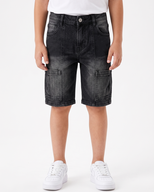Boys' jeans shorts-Black