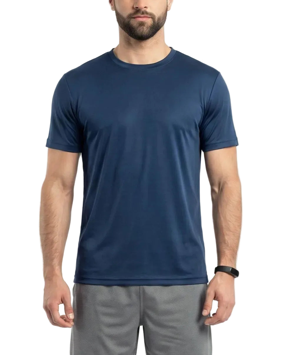 Front view of a men's solid bright athletic t-shirt in a regular fit by TREE.