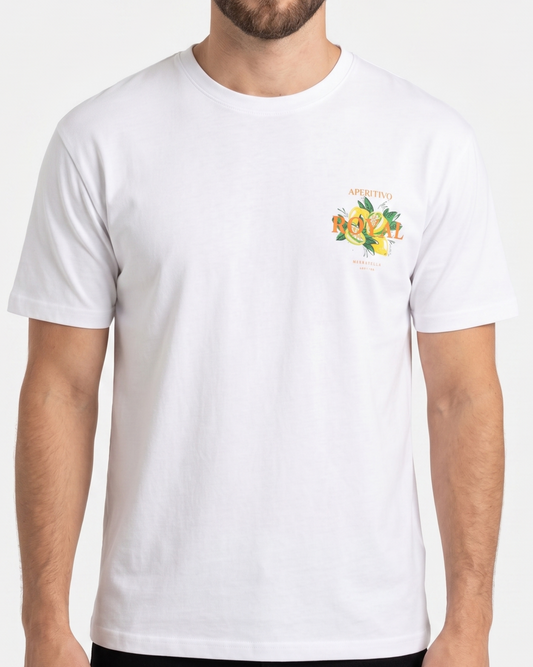 Men`s Printed T-Shirt Over Size –White