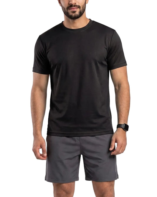 Front view of a men's solid bright athletic t-shirt in a regular fit by TREE.