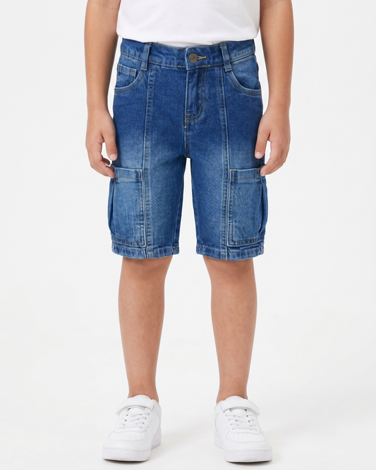 Boys' jeans shorts-Blue