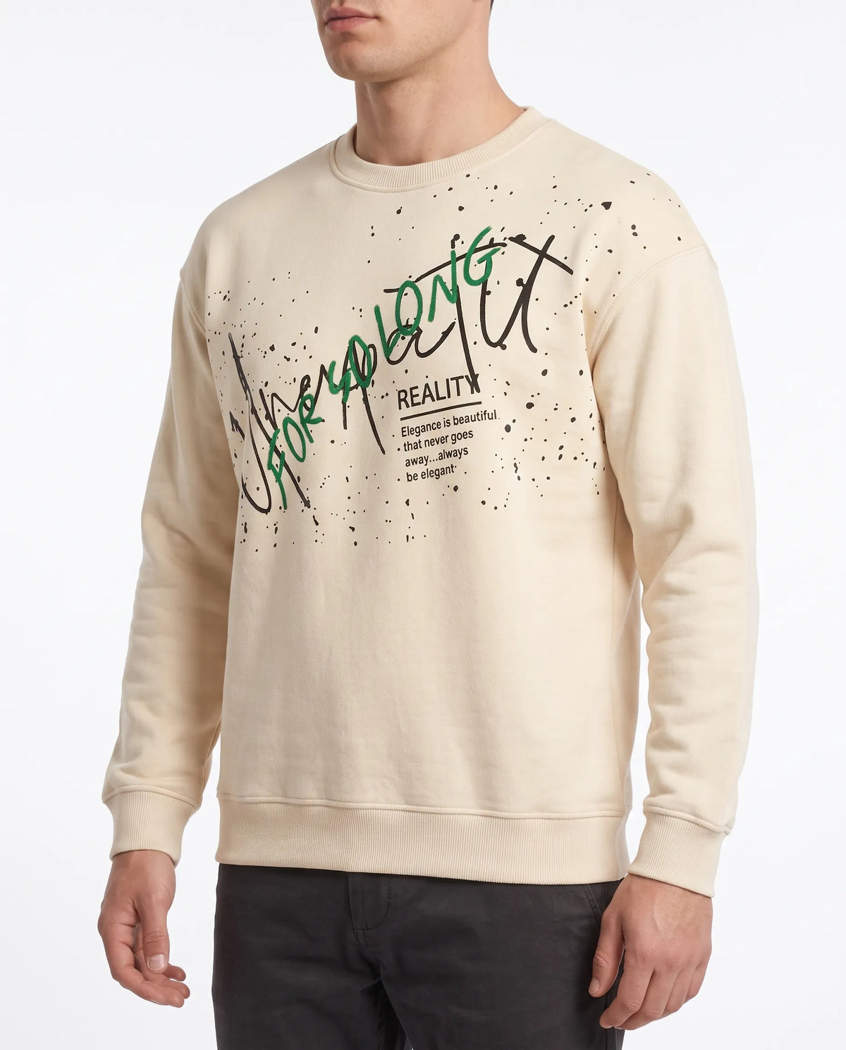 Men's oversized printed reality sweatshirt - TREE