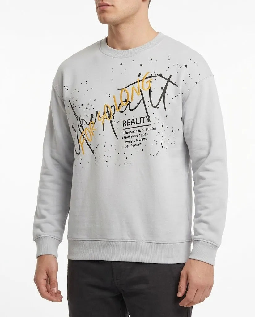 Men's oversized printed reality sweatshirt - TREE
