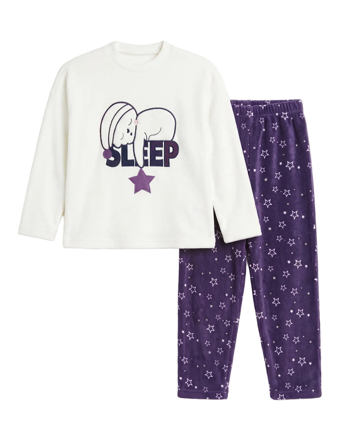 Girls' velvet sleepwear set - TREE